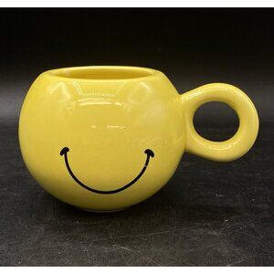 Betallic LLC Ceramic Yellow Smiley Face Coffee Mug Emoji No Eyes